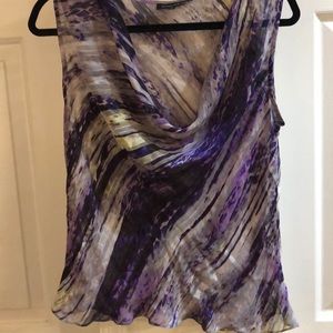 Jones New York Sheer Cowl Neck Shell, size 12, EUC